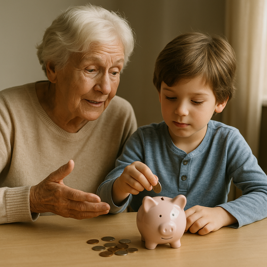Wie erklärt man Enkeln Geld und Finanzen?